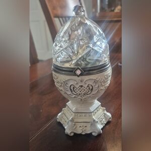 Vintage Decorative Music Box Trinket Box Glass Dome “Love Is A Many...